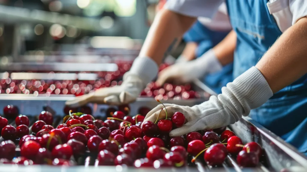 Proceso manual de selección de fruta